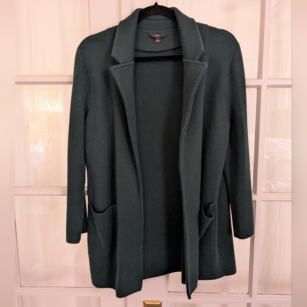 J. Crew Forest Green Sweater Blazer